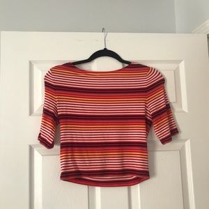 Express quarter sleeve top in rainbow multi